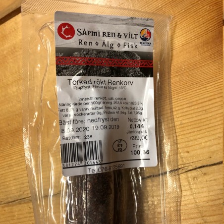 Torkad rökt renkorv, Sapmi Ren o Vilt ca 140g